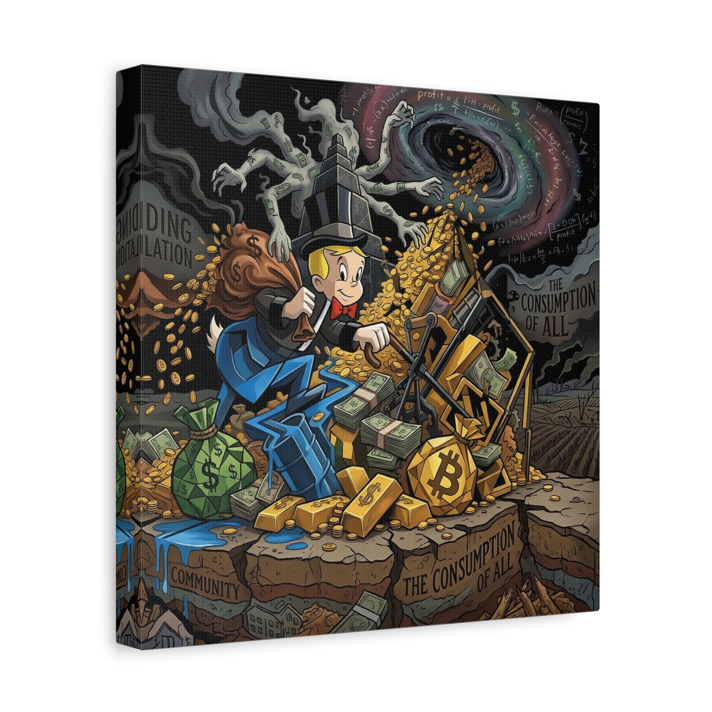 Greed Canvas Wall Art Print