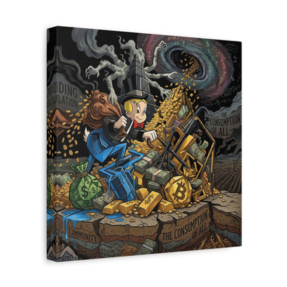 Greed Canvas Wall Art Print