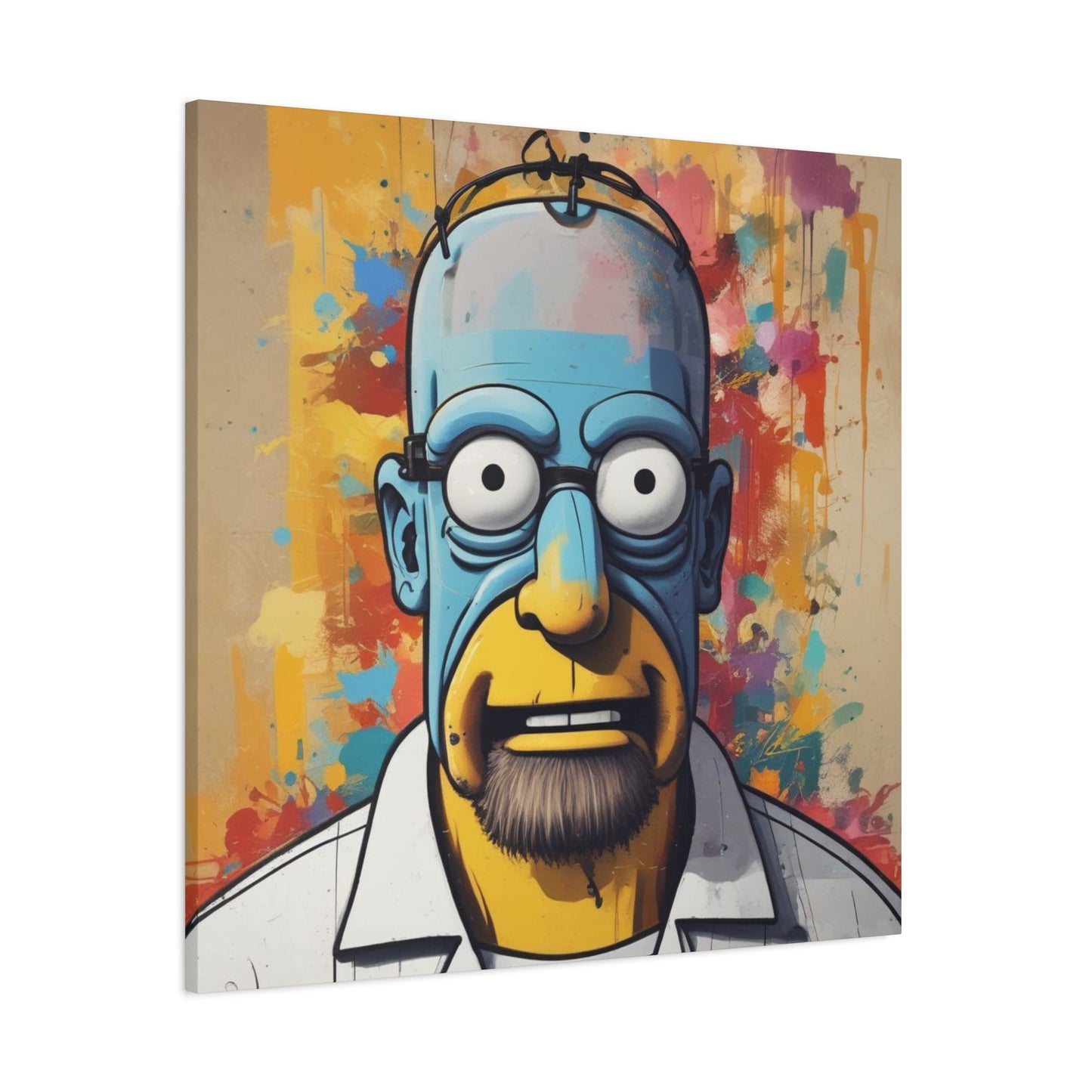 Pop Art Cartoon Canvas Wall Art — Colorful Abstract Character Portrait