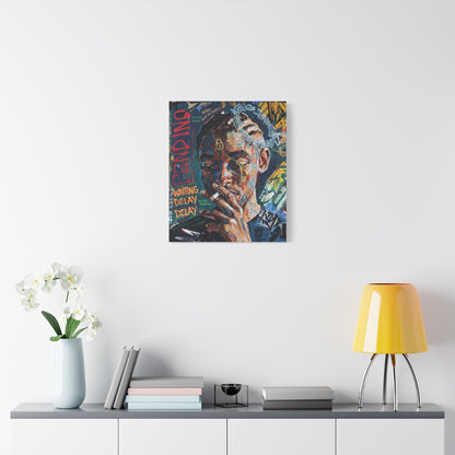 Urban Portrait Matte Canvas Print — 'Waiting Delay' Contemporary Street Art