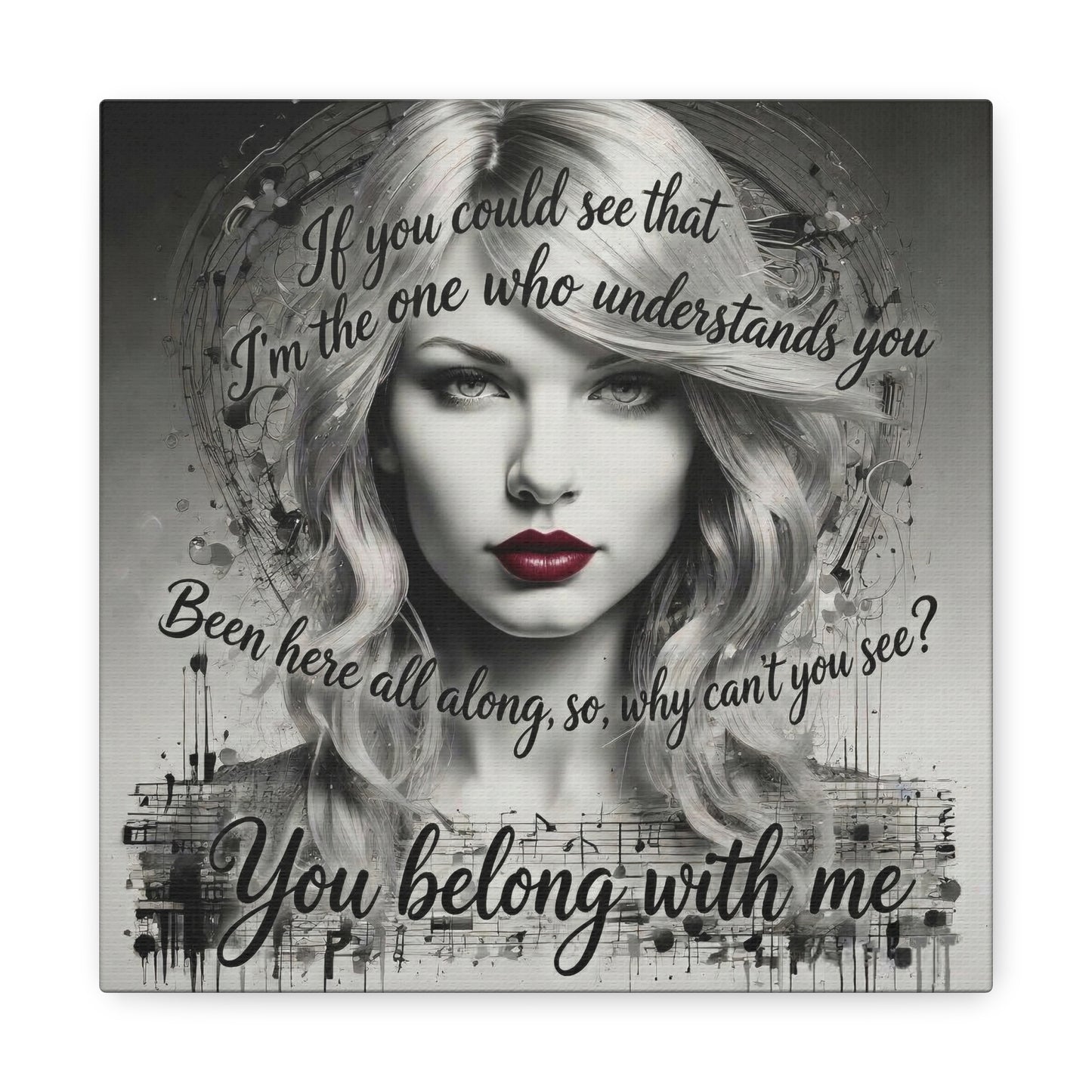 Swift Inspired "You Belong With Me" — Matte Stretched Canvas Wall Art
