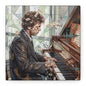 Piano Man Joel Canvas Wall Art — Abstract Character Portrait