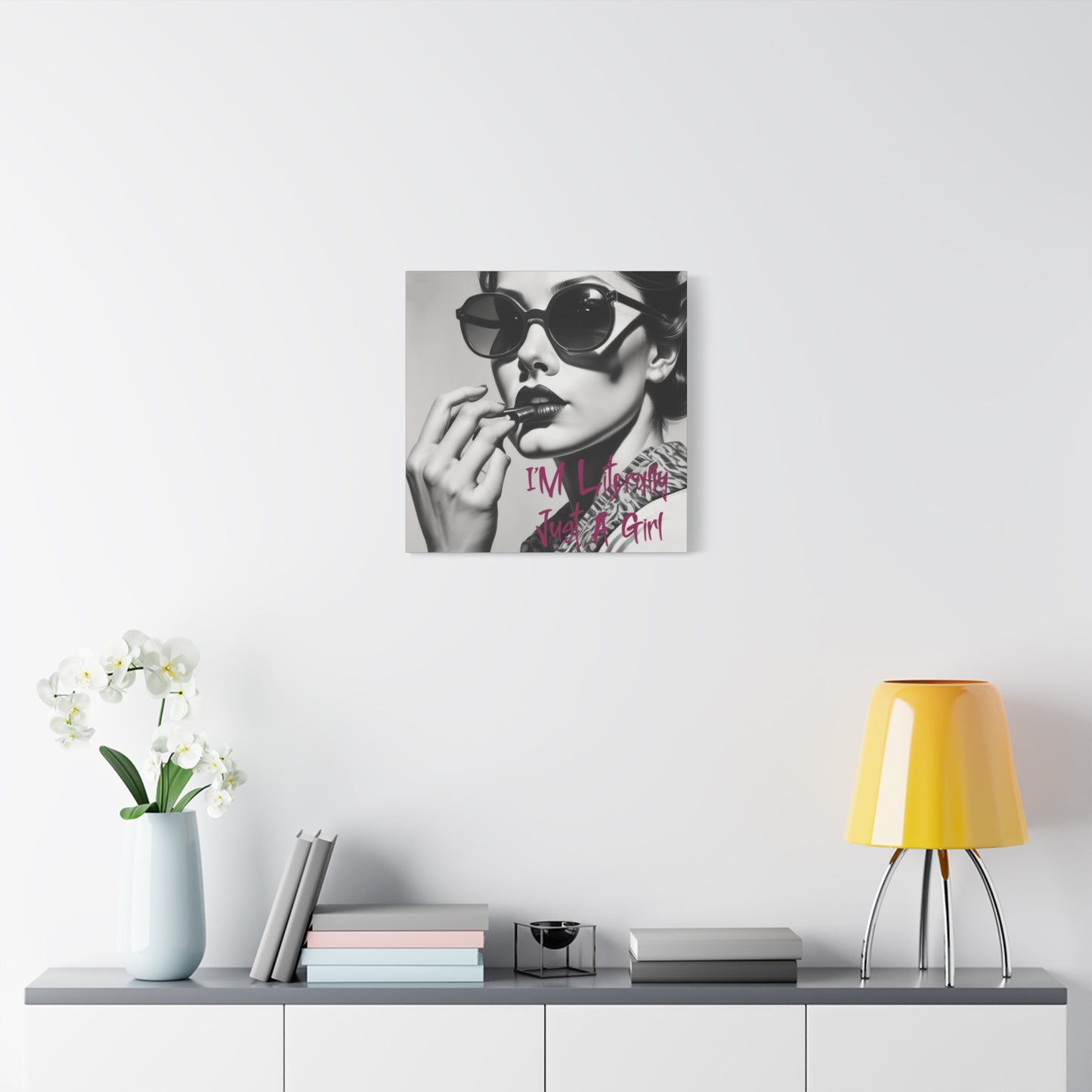 Canvas Wall Art - "I'm Literally Just A Girl" Retro Glam Portrait