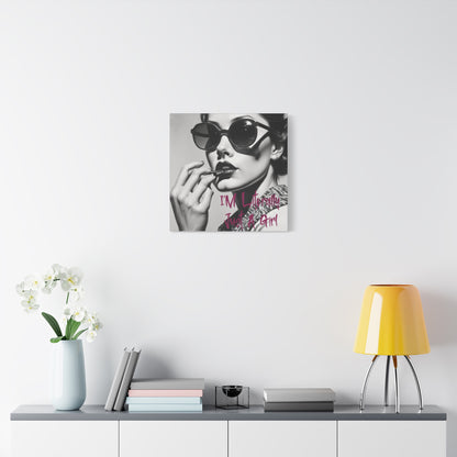 Canvas Wall Art - "I'm Literally Just A Girl" Retro Glam Portrait