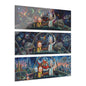 Ricks World Triptych Acrylic Wall Art – Space Adventure Cartoon Scene