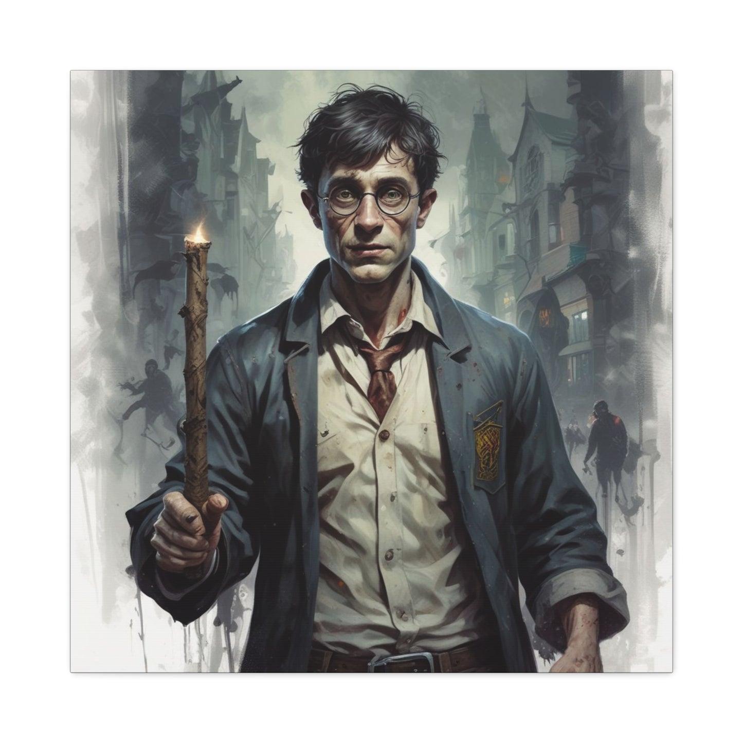 Dark Harry Canvas Print — Moody Urban Fantasy Stretched Wall Art