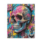 Vibrant Graffiti Skull Canvas