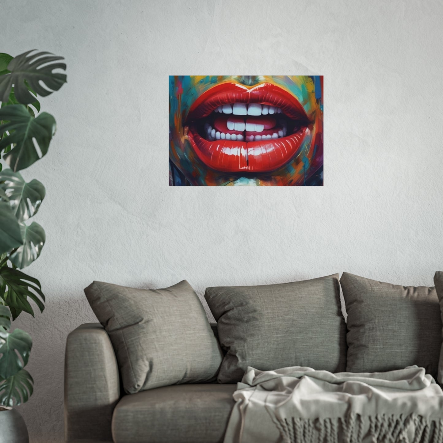 Colorful Pop Art Lip Poster Fine Art Print