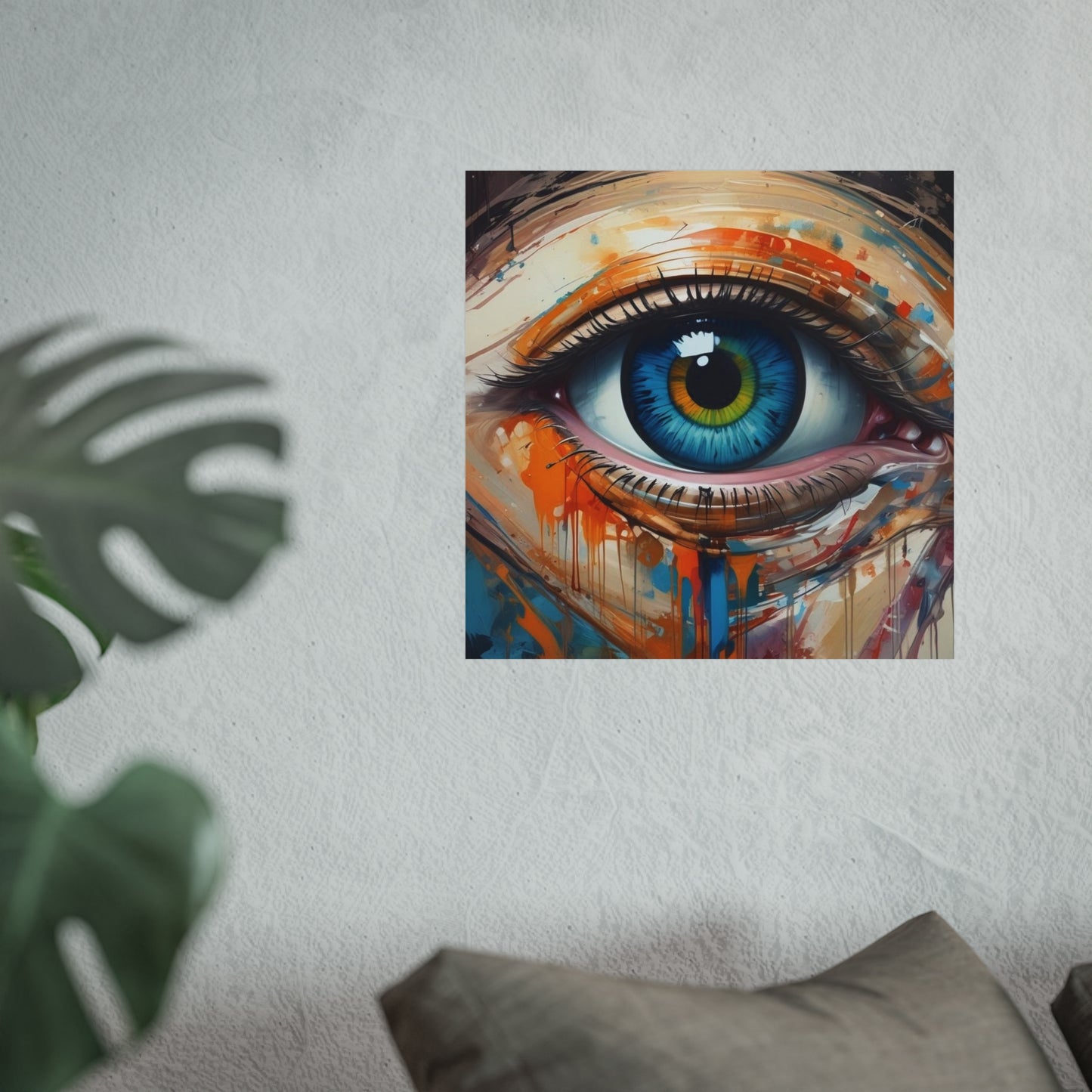 Vibrant Blue Eye Surreal Wall Art Print