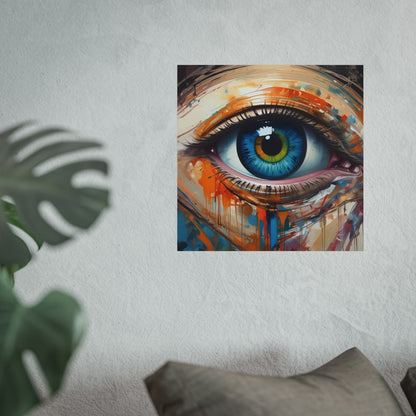 Vibrant Blue Eye Surreal Wall Art Print