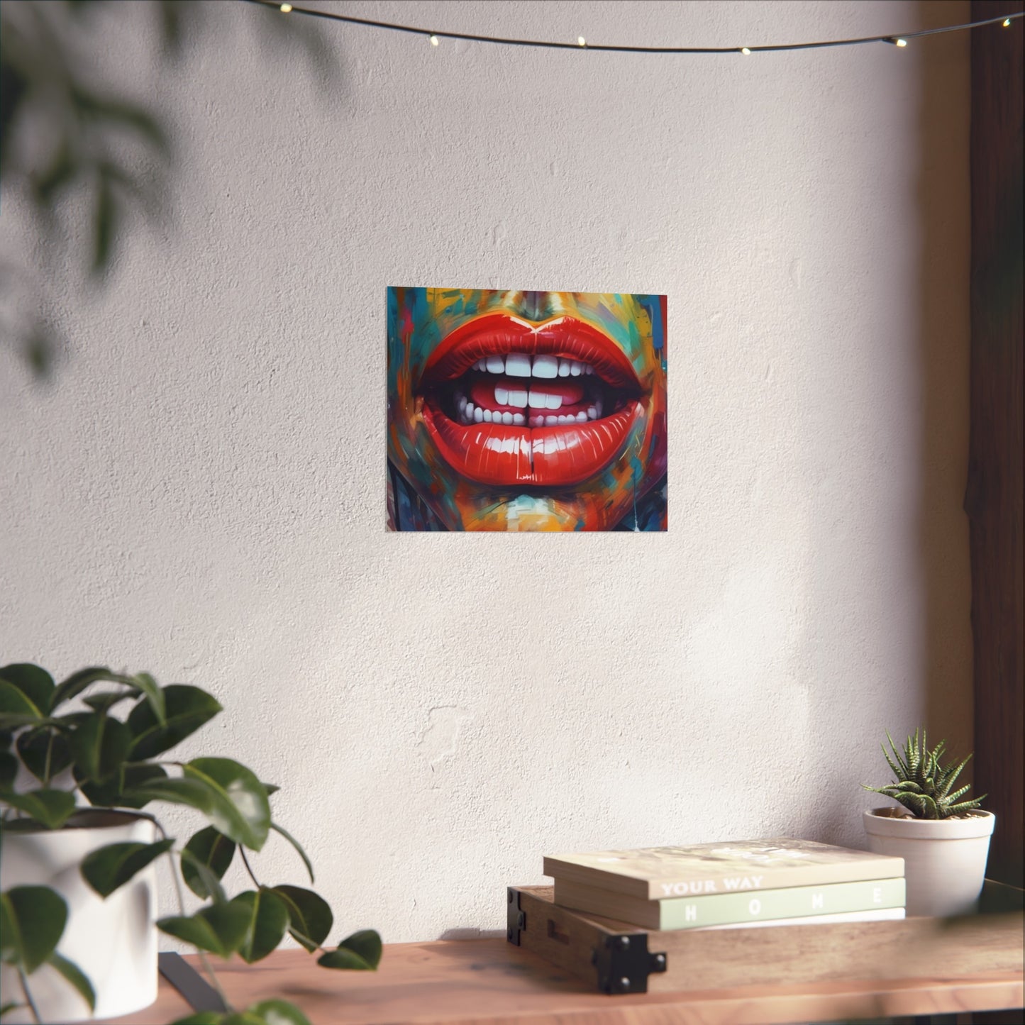 Colorful Pop Art Lip Poster Fine Art Print