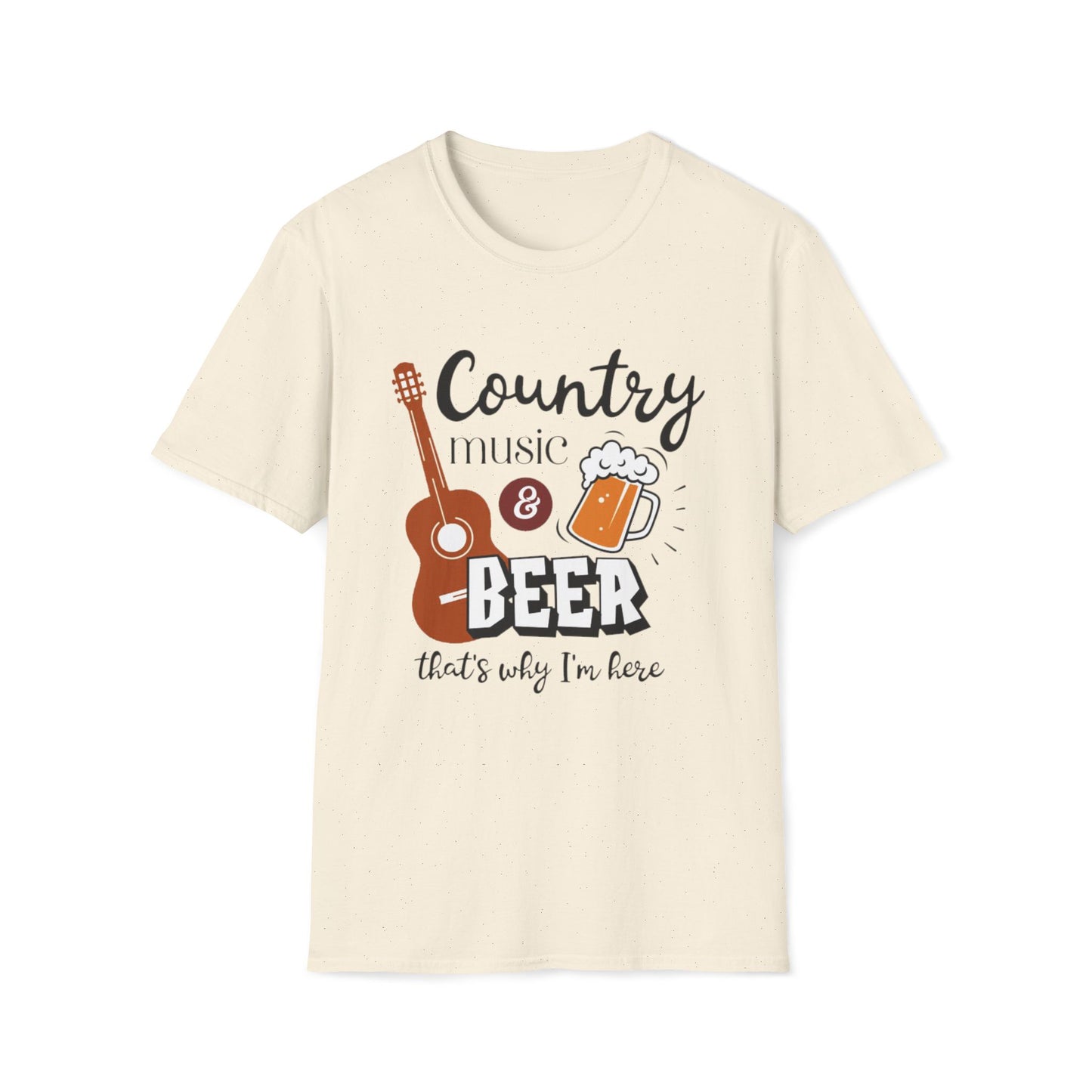 Country Music & Beer T-Shirt — "Country Music & Beer That's Why I'm Here" Graphic Tee