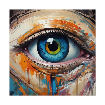 Vibrant Blue Eye Surreal Wall Art Print