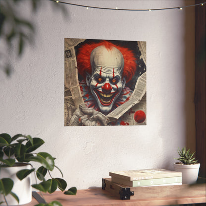 Creepy Pennywise-Style Scary Circus Wall Art