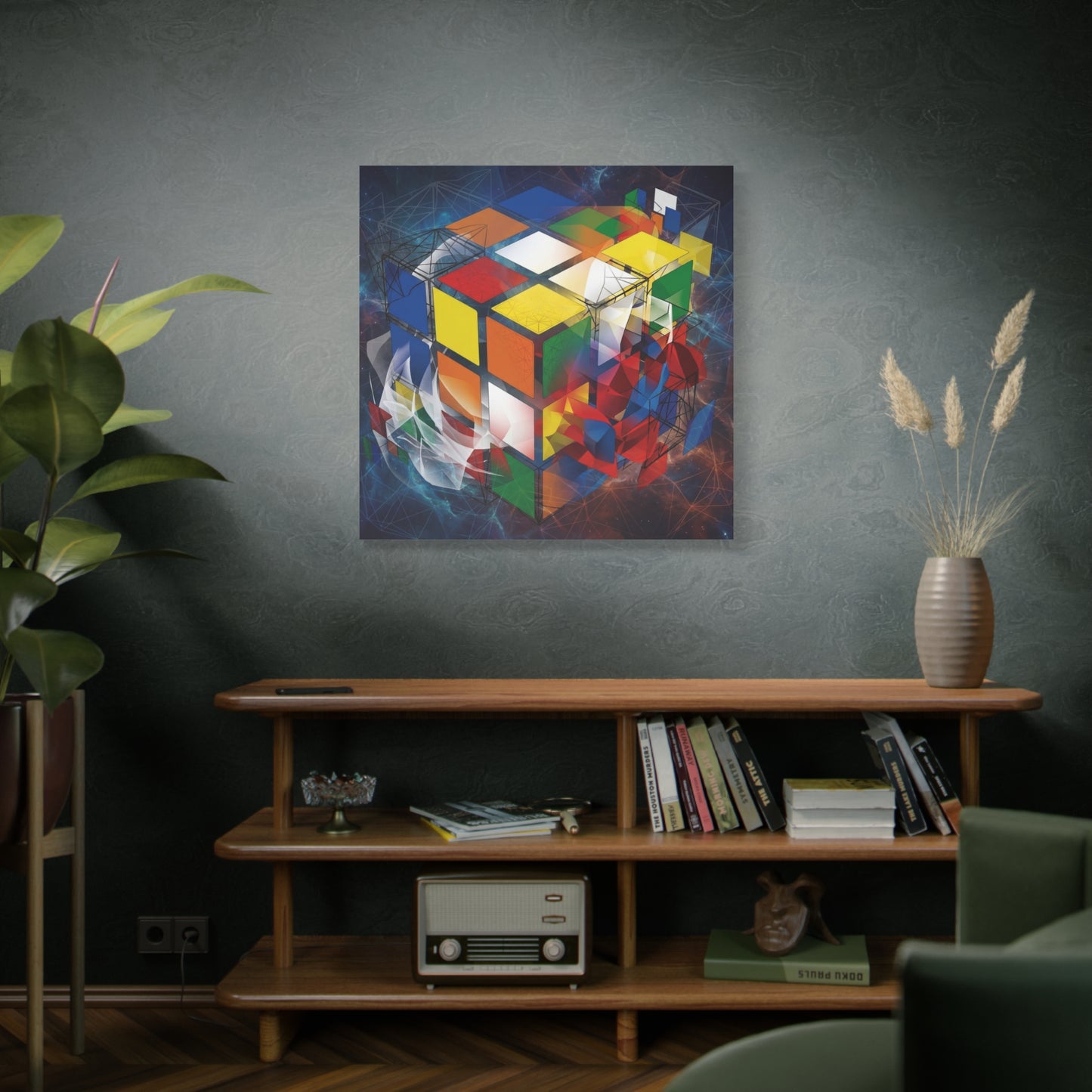 Magic Cube Abstract Canvas Wall Art Print — Matte Stretched Canvas