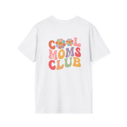 Cool Moms Club T-Shirt — Retro Floral Smiley Tee for Trendy Moms