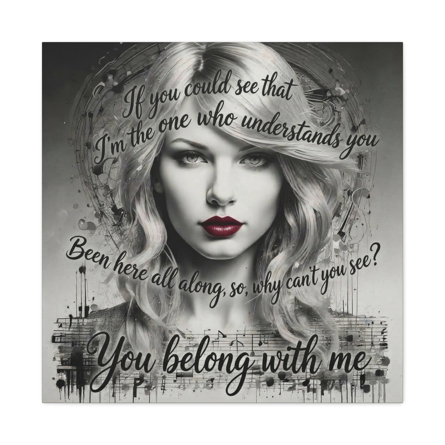 Swift Inspired "You Belong With Me" — Matte Stretched Canvas Wall Art