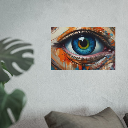 Vibrant Blue Eye Surreal Wall Art Print