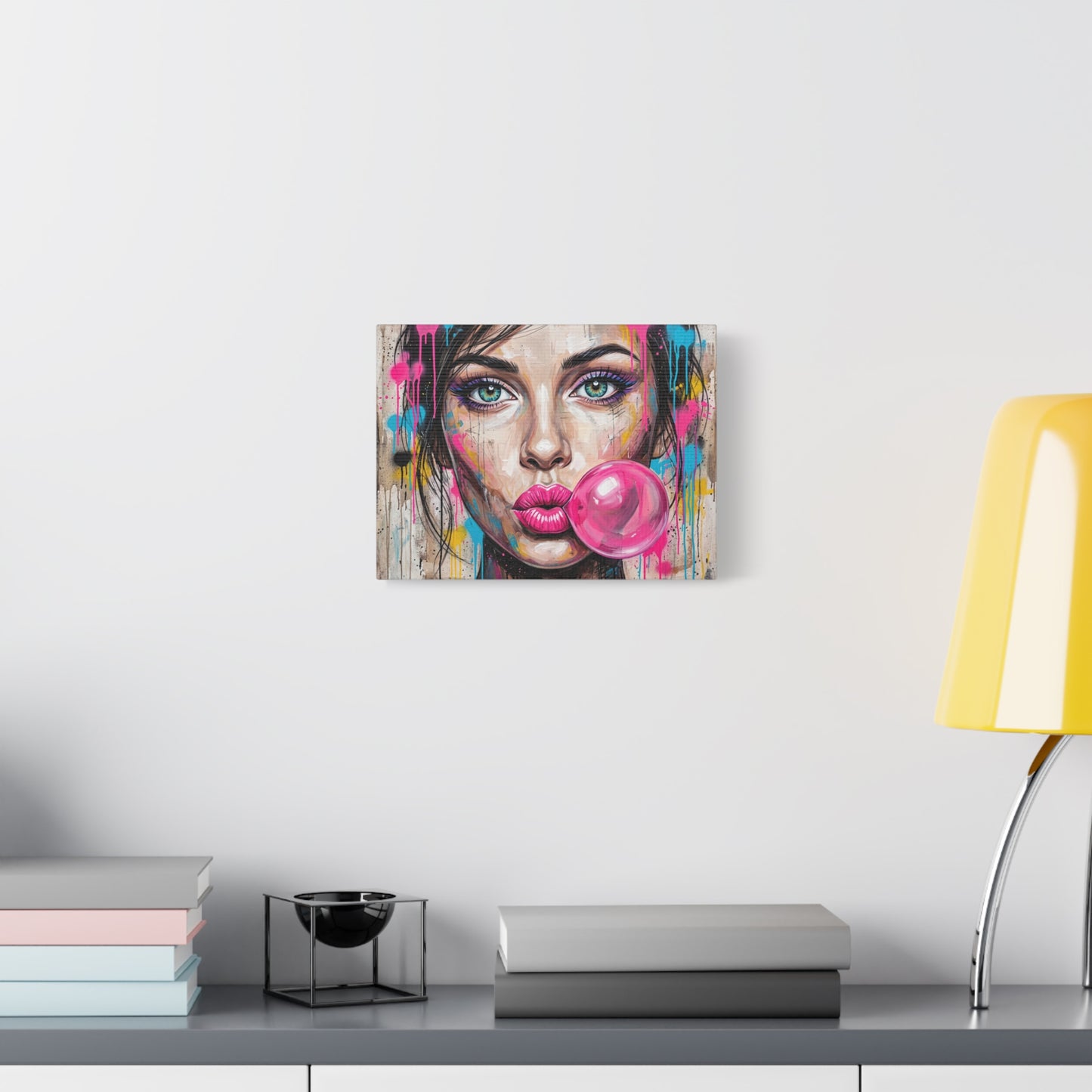 Abstract Bubble Girl Canvas Print — Matte Stretched Wall Art