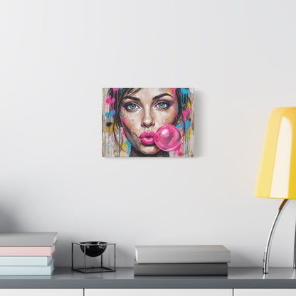 Abstract Bubble Girl Canvas Print — Matte Stretched Wall Art