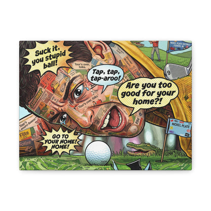 Happy Golf Pop Canvas Art — Matte Stretched Canvas Print