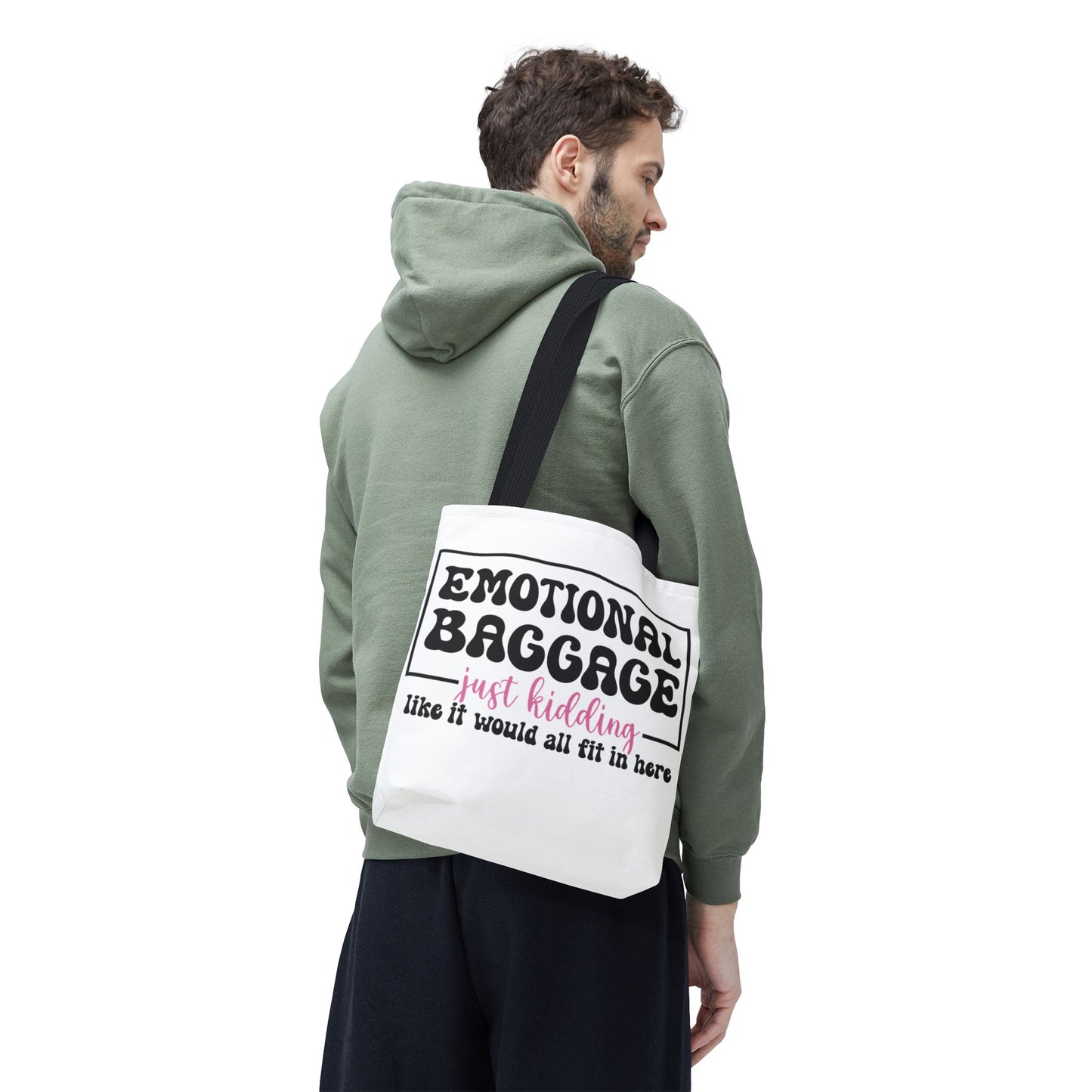 Emotional Baggage Tote Bag — Funny "Emotional Baggage (just kidding)" Reusable Shopper