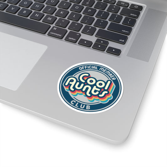 Cool Aunts Club Kiss-Cut Sticker — Retro 'Official Member' Laptop Decal