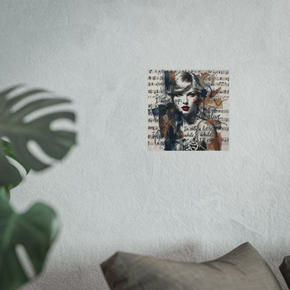 Swift Inspired Fine Art Poster — "I Wake Up; I'm Alive" Taylor-Inspired Music Portrait