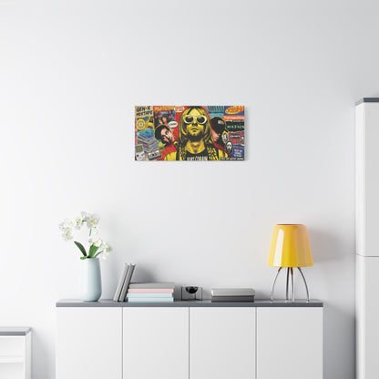 1990's Pop Culture Abstract Canvas Wall Art — Matte Stretched 1.25"