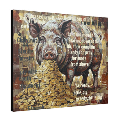 DMB Pig Inspired art - 'Greedy Little Pig' Farmhouse Wall Art