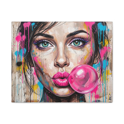 Abstract Bubble Girl Canvas Print — Matte Stretched Wall Art