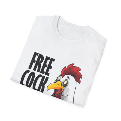 Graphic T-Shirt — "Free Cock Ride" Rooster Novelty Tee