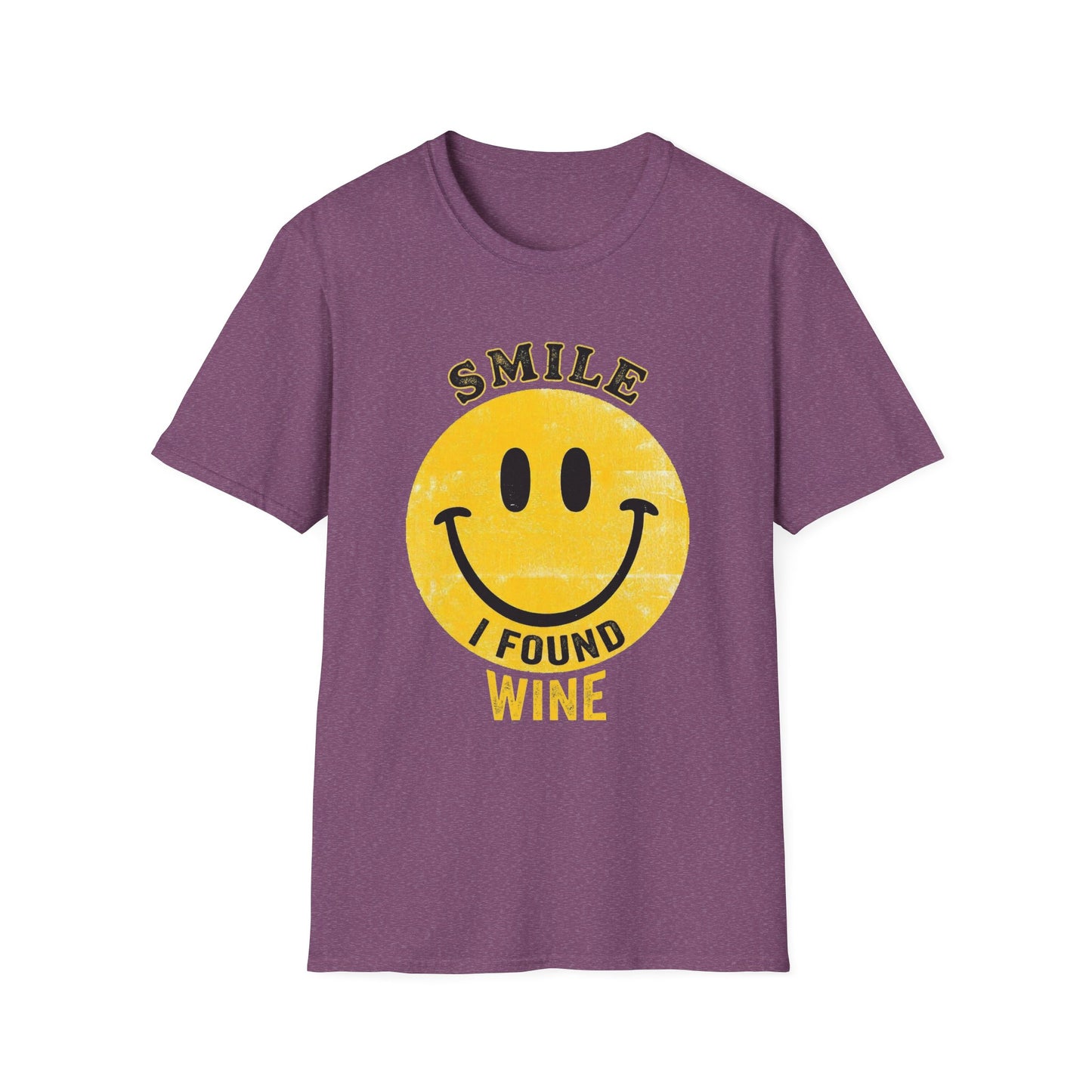 Wine Smile T-Shirt — "Smile I Found Wine" Retro Smiley Tee