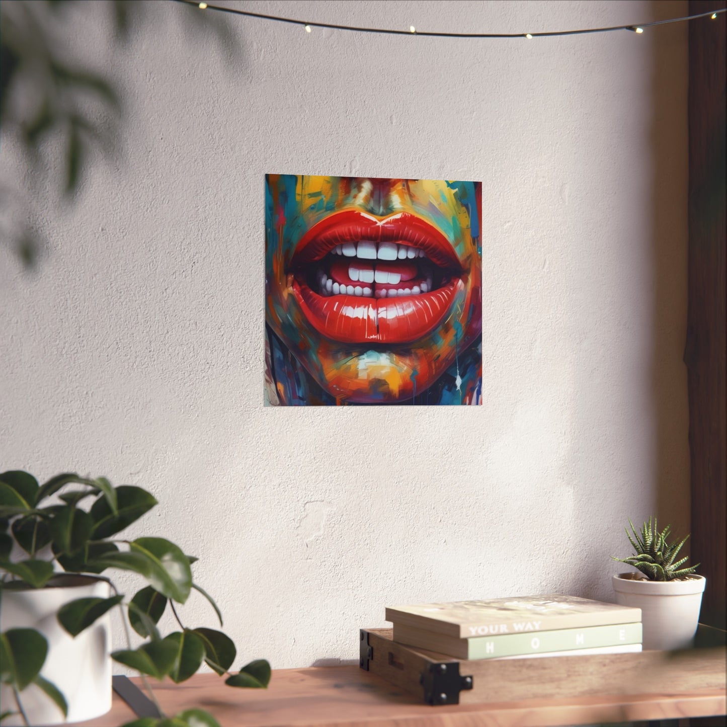 Colorful Pop Art Lip Poster Fine Art Print