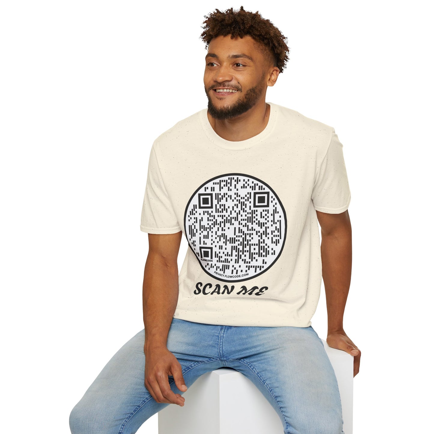 QR Code "Scan Me" T-Shirt — Interactive Novelty Shirt for Events & Gifts