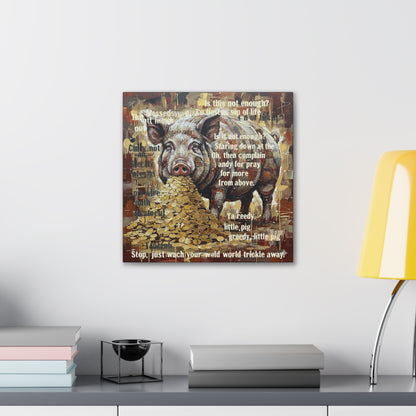 DMB Pig Inspired art - 'Greedy Little Pig' Farmhouse Wall Art