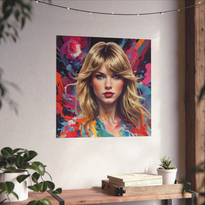 Taylor-Inspired Pop Art Portrait Poster Fine Art Wall Print