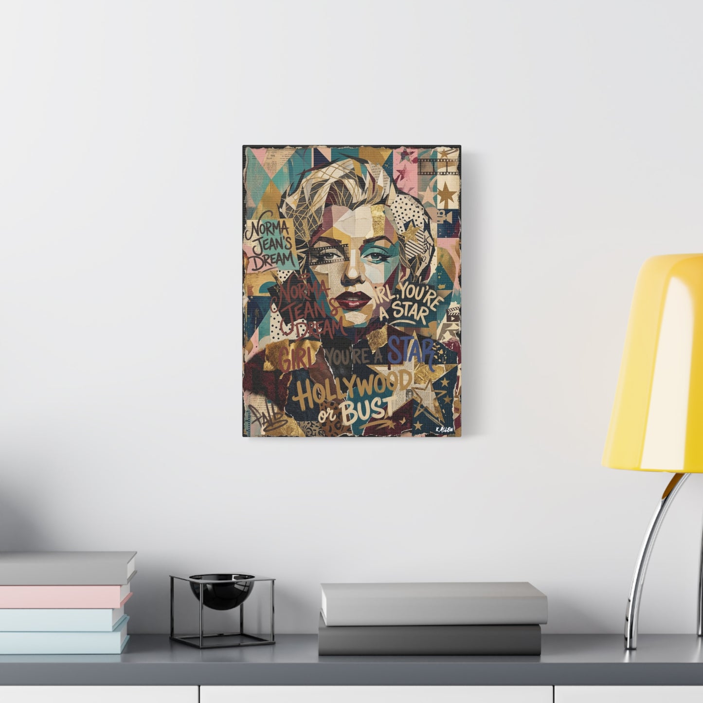 Hollywood Star Portrait Matte Canvas Wall Art, Stretched 1.25"