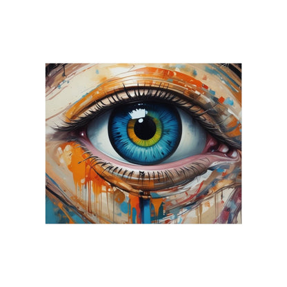 Vibrant Blue Eye Surreal Wall Art Print