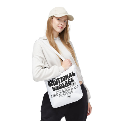 Tote Bag — "Emotional Baggage" Funny Quote Tote with Daisy Vibe