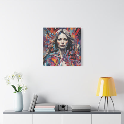 Matte Canvas Wall Art – "The Question Isn't Who's Going to Let Me; It's Who's Going to Stop Me" Inspirational Portrait