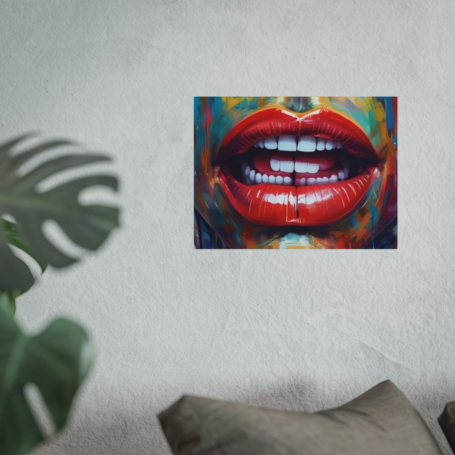 Colorful Pop Art Lip Poster Fine Art Print