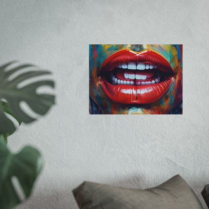 Colorful Pop Art Lip Poster Fine Art Print