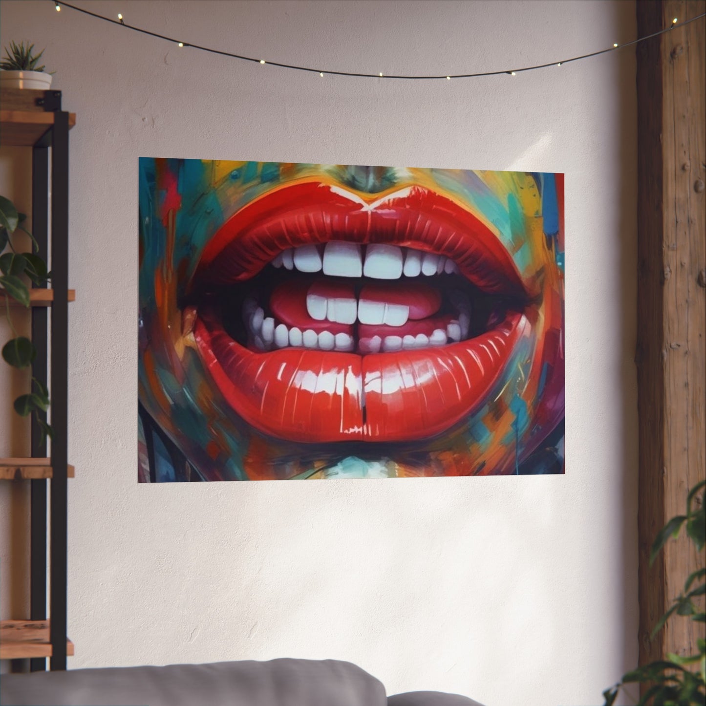 Colorful Pop Art Lip Poster Fine Art Print