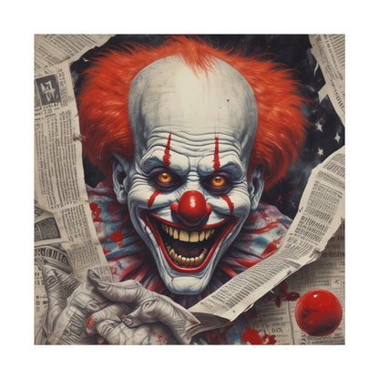 Creepy Pennywise-Style Scary Circus Wall Art