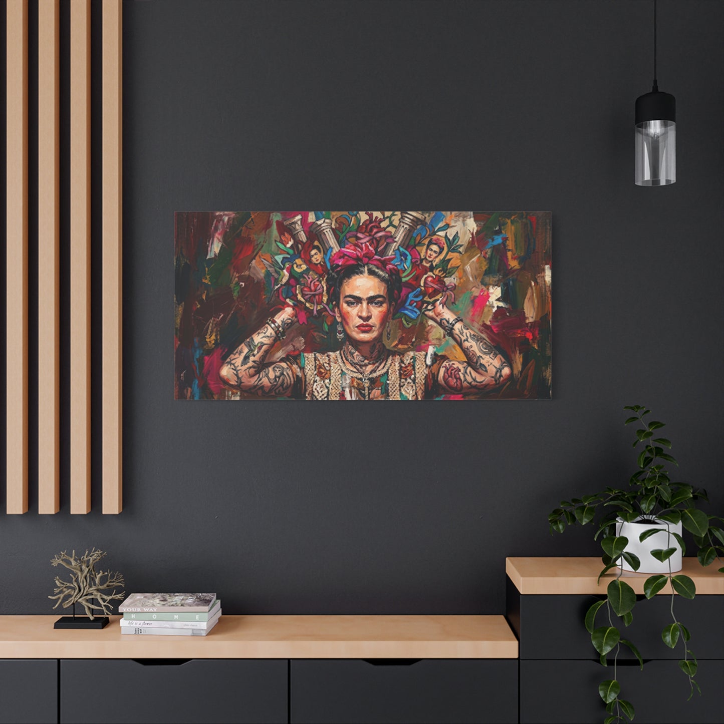 Frida Inspired Abstract Canvas Wall Art — Matte Stretched 1.25"
