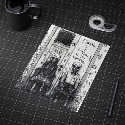 Skull Couple Art Print — “I Swear I Could Talk To You Forever” Gothic Wall Art