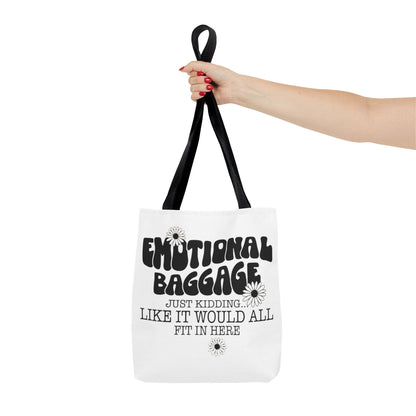Tote Bag — "Emotional Baggage" Funny Quote Tote with Daisy Vibe