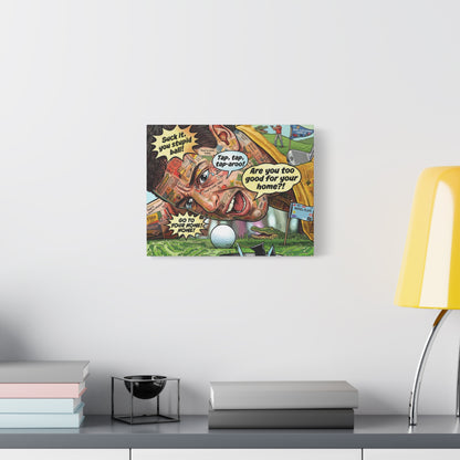 Happy Golf Pop Canvas Art — Matte Stretched Canvas Print