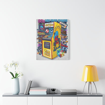 1980's Pop Culture Canvas Wall Art Print